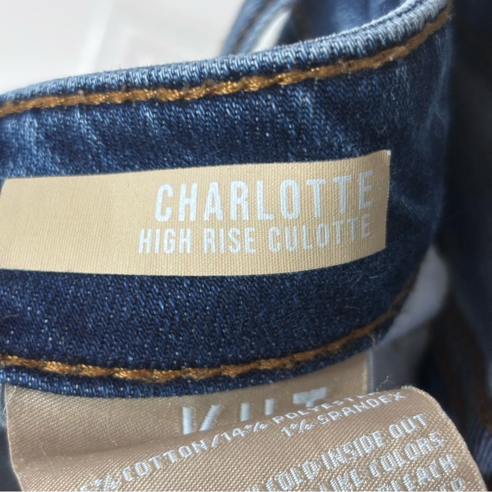 Kut From The Kloth Charlotte High Rise Culotte Denim Jeans Women’s 10 Wide Leg - Picture 8 of 9